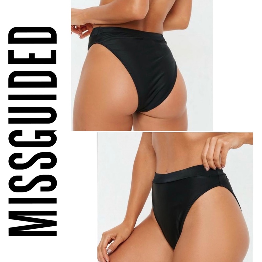 NWT Missguided High Leg High Waist Bikini Bottoms